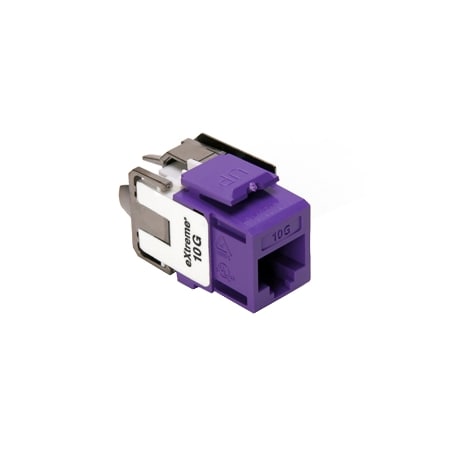 Leviton Extreme Cat6A Quickport Violet, Connector, Channel-Rated 6110G-RP6